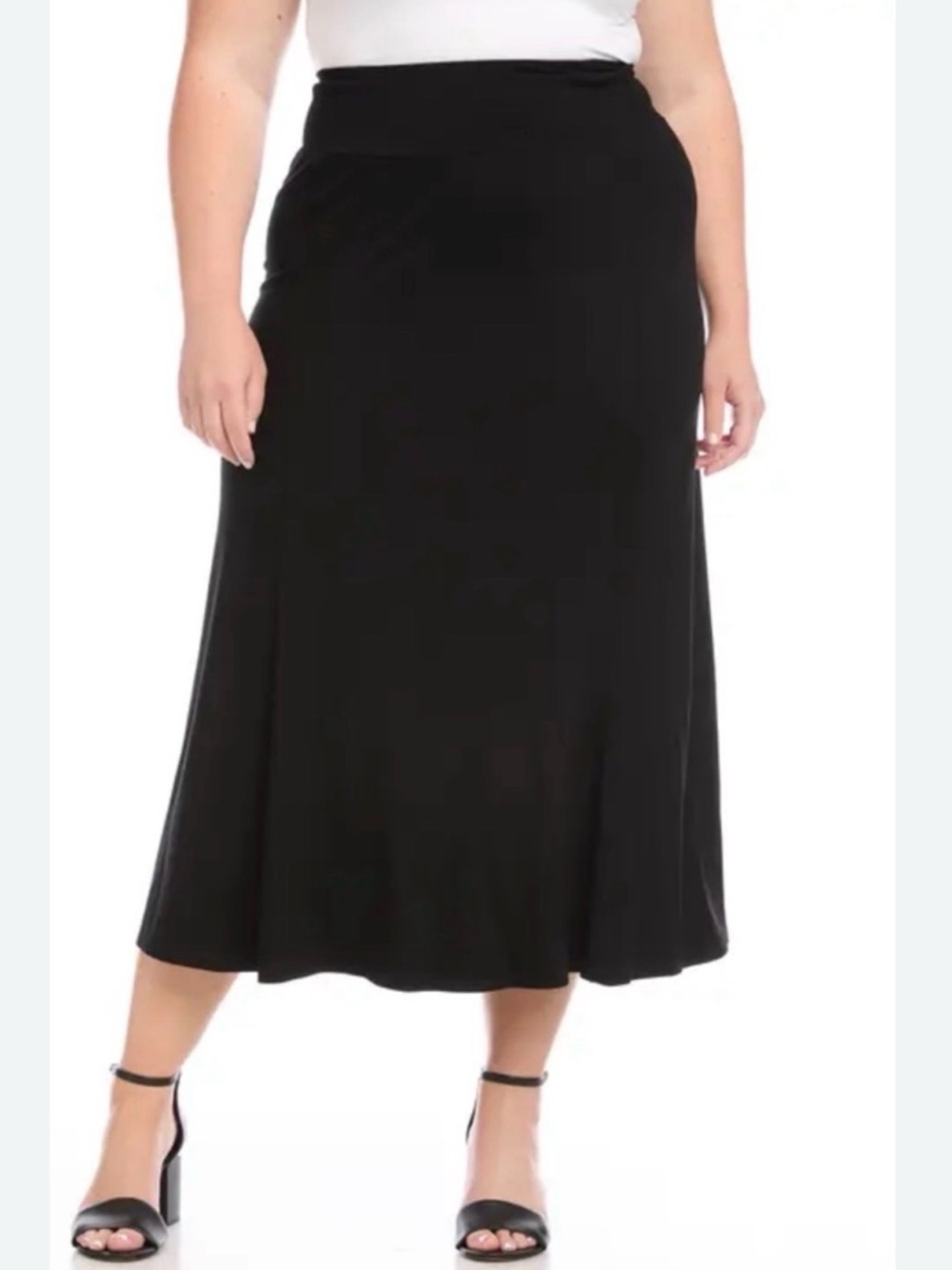 Nordstrom Black Midi A-Line Skirt